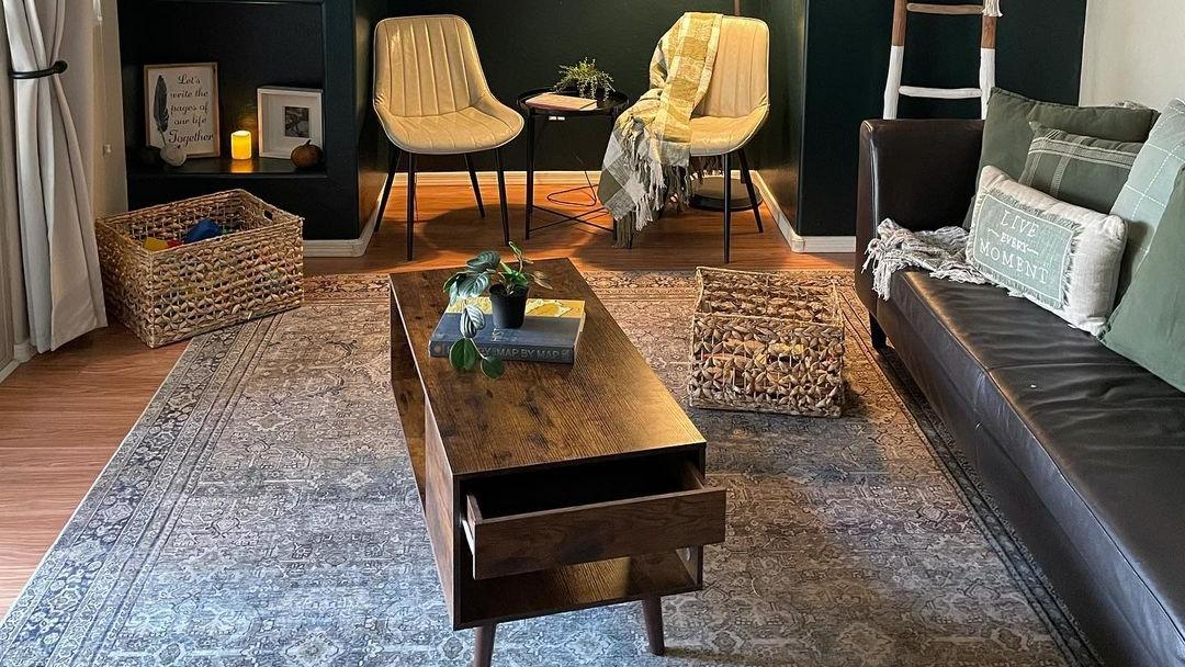 Small Coffee Table for Loveseat with Storage