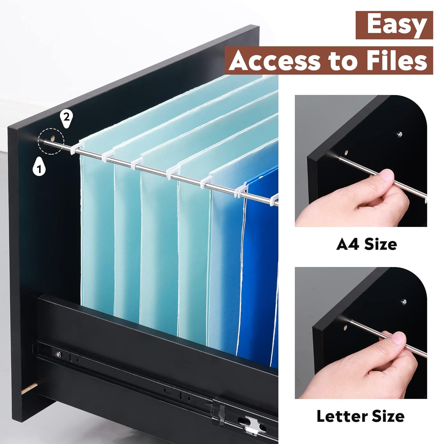 DEVAISE 3-Drawer Wood Mobile File Cabinet