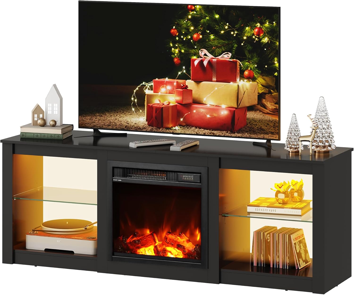 WLIVE Modern 58" Entertainment Center with Fireplace