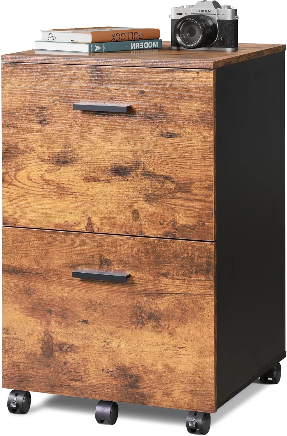 DEVAISE Rustic Brown 2 Drawer Wood File Cabinet