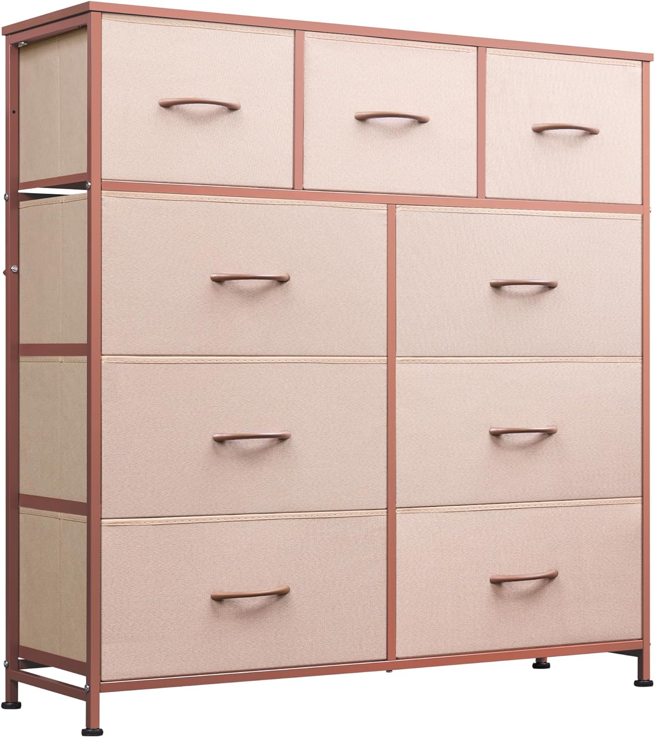 WLIVE Minimalist Tall 9-Drawer Storage Fabric Dresser
