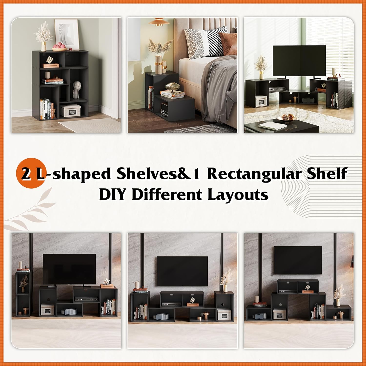 WLIVE Modern 3 Pieces TV Stand in different Layouts