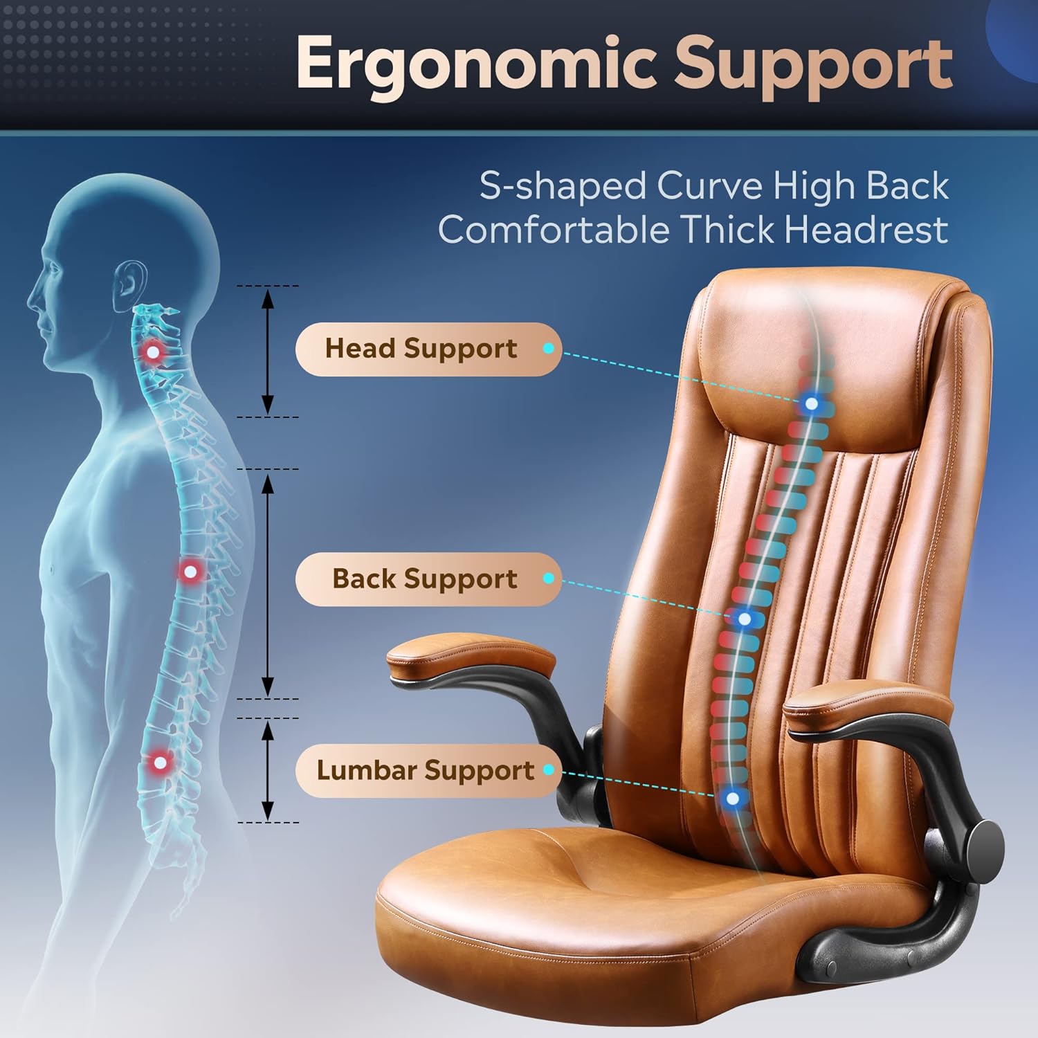 DEVAISE High Back Ergonomic Office Computer Chair