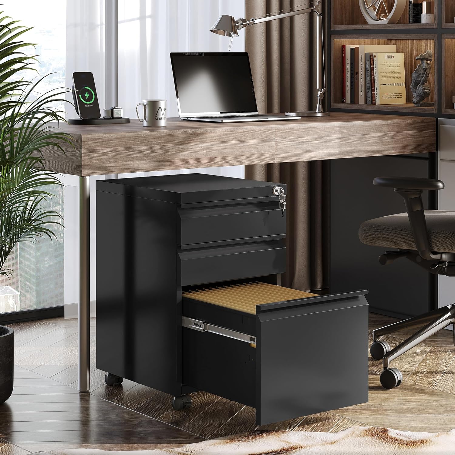 DEVAISE 2 or 3 Drawer Modern Mobile File Cabinet