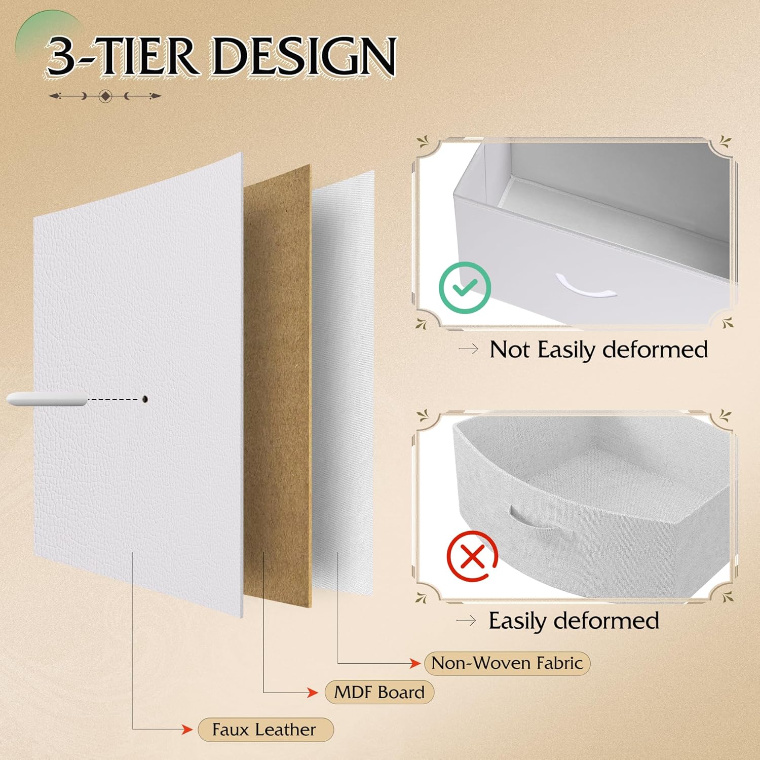 WLIVE Minimalist Wide 8-Drawer Storage Fabric Dresser with 3-tier design board