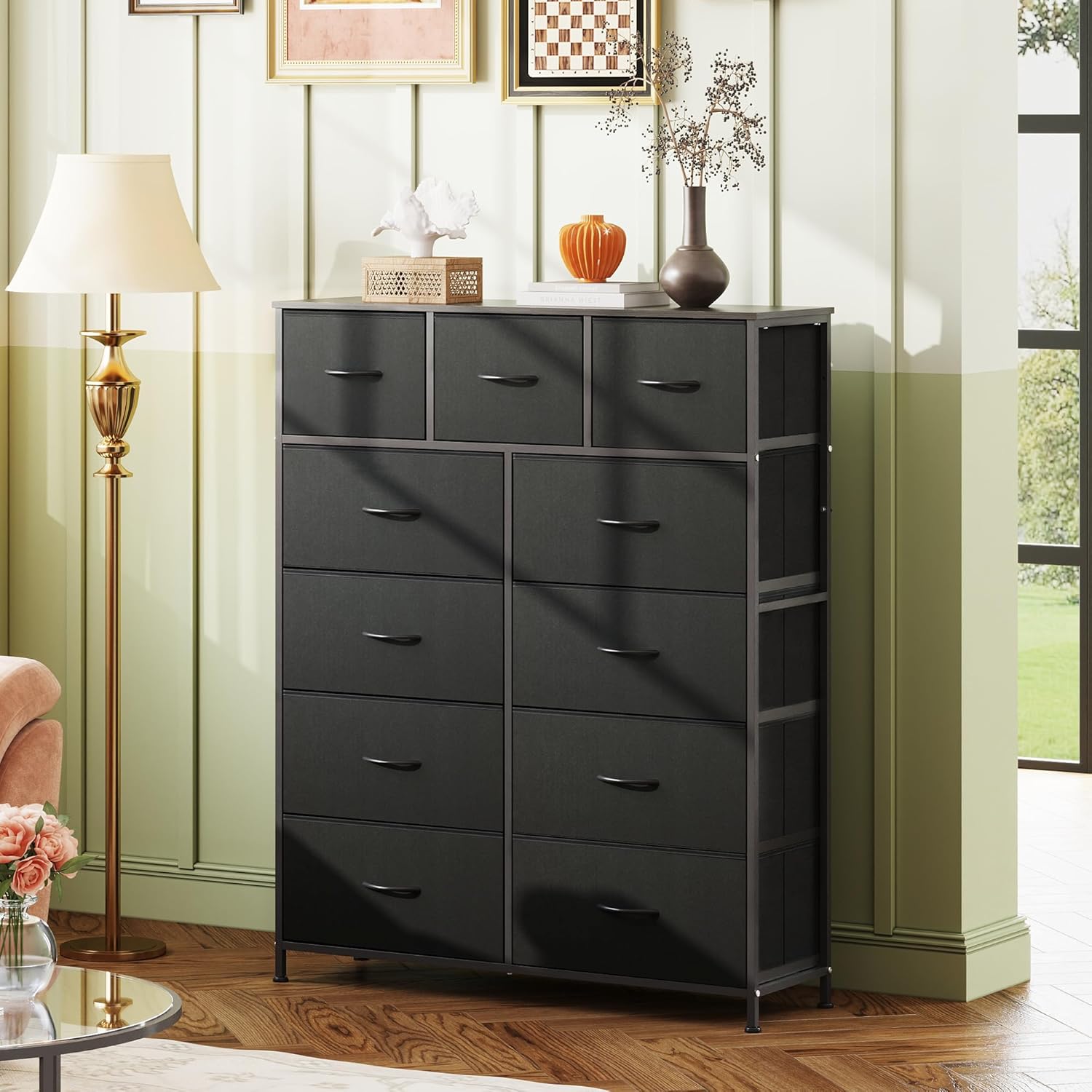 WLIVE 11-drawer fabric storage dresser in room