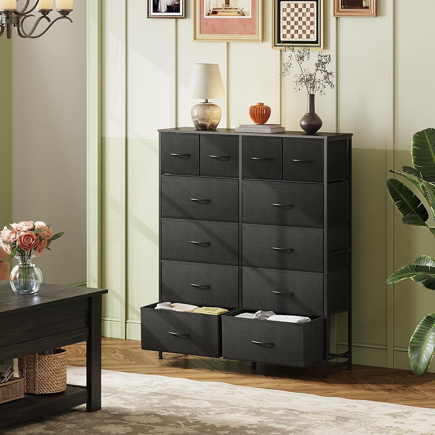 wlive 12-drawer fabric storage dresser in room