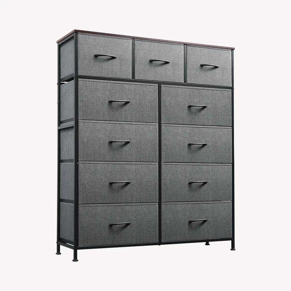 WLIVE dark grey 11-drawer tall fabric dresser