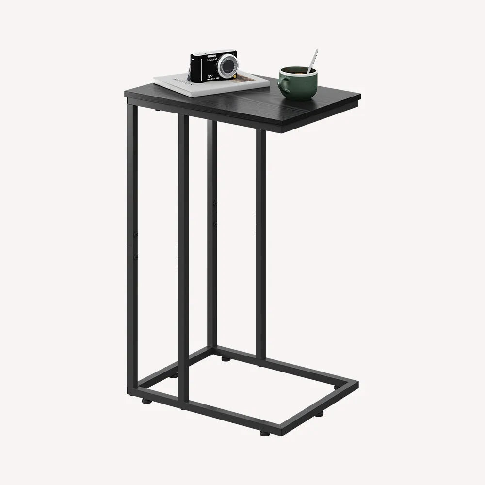 WLIVE Modern C Shaped Side Table Black