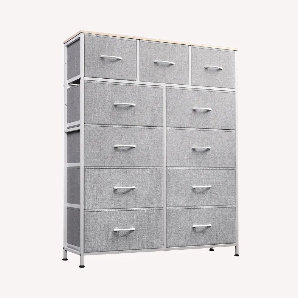WLIVE light grey 11-drawer fabric storage dresser