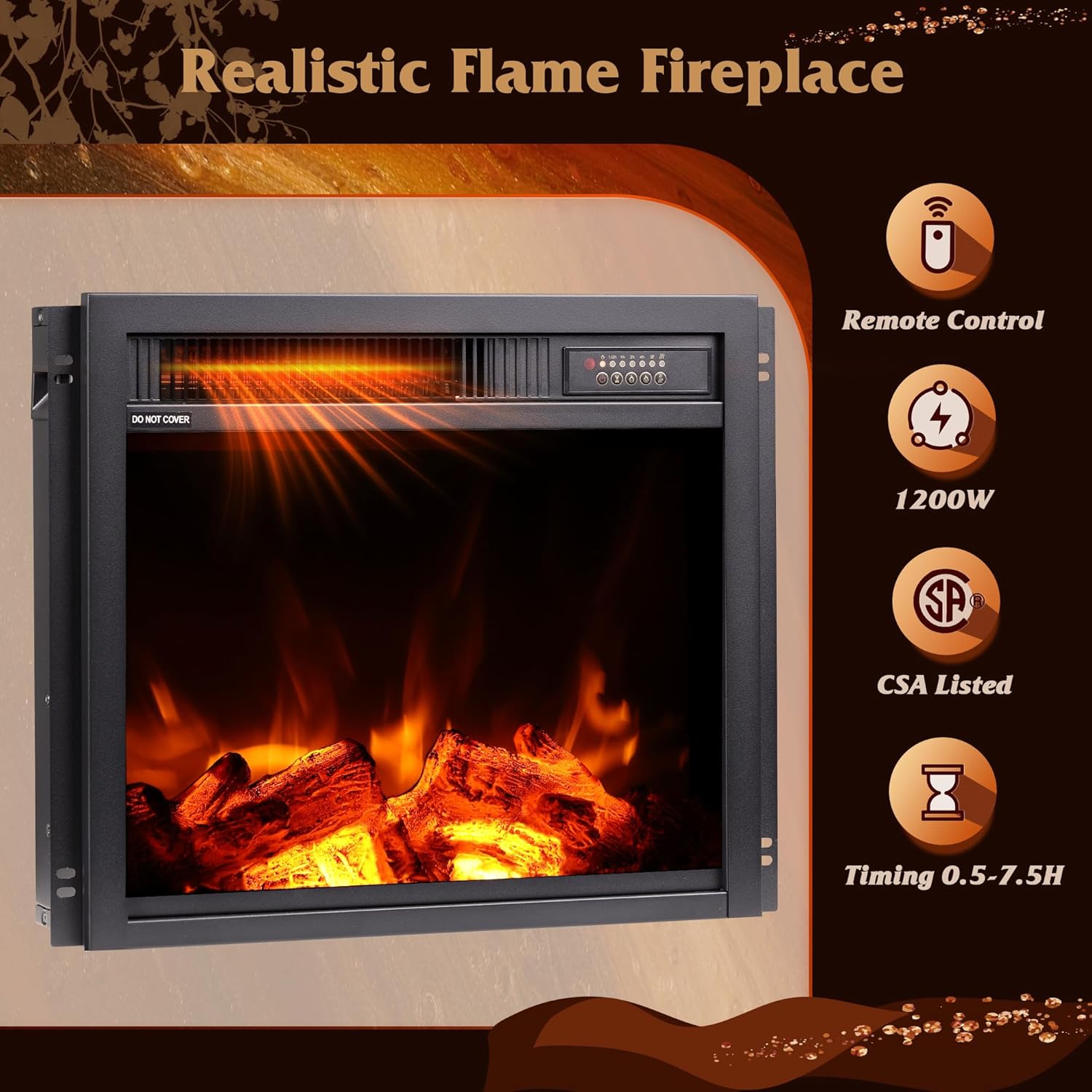 WLIVE Modern 58" Entertainment Center with Fireplace