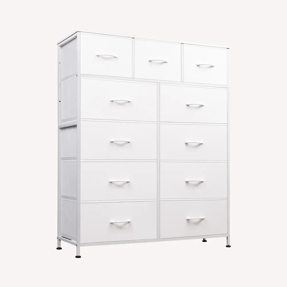 WLIVE white 11-drawer tall fabric storage dresser