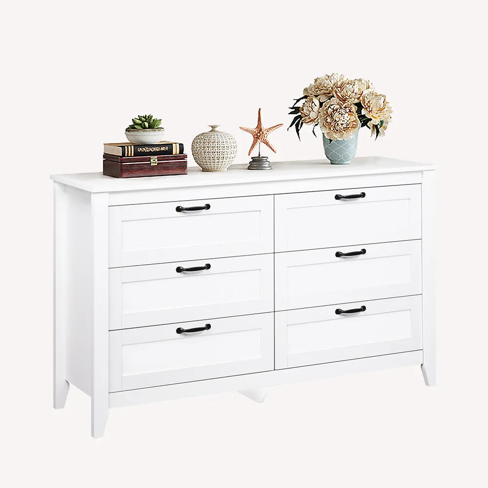 knee length dresses for ladies Sikaic 10 Drawers Dresser with Power Outlets White main image 1