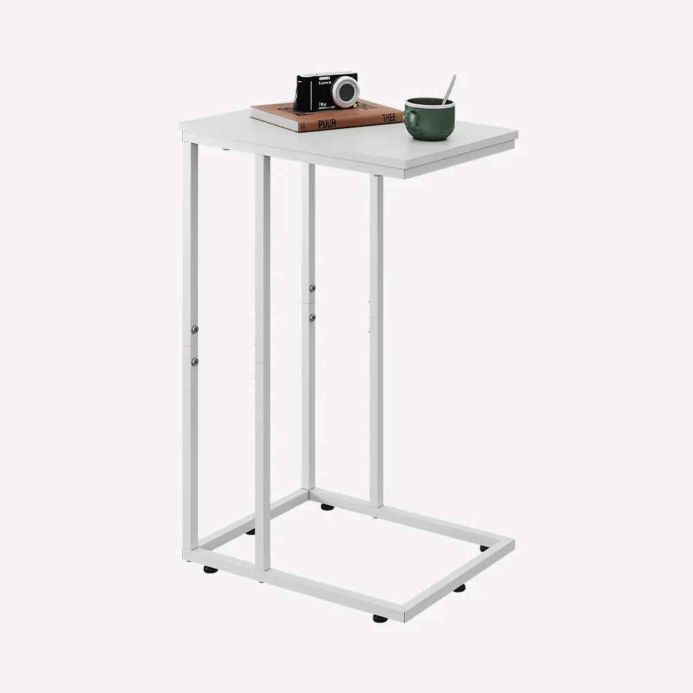 WLIVE Modern C Shaped Side Table White