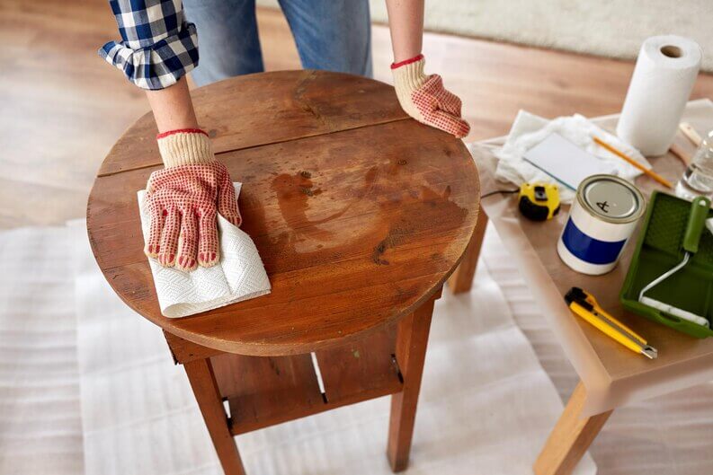 remove old wood furniture odor