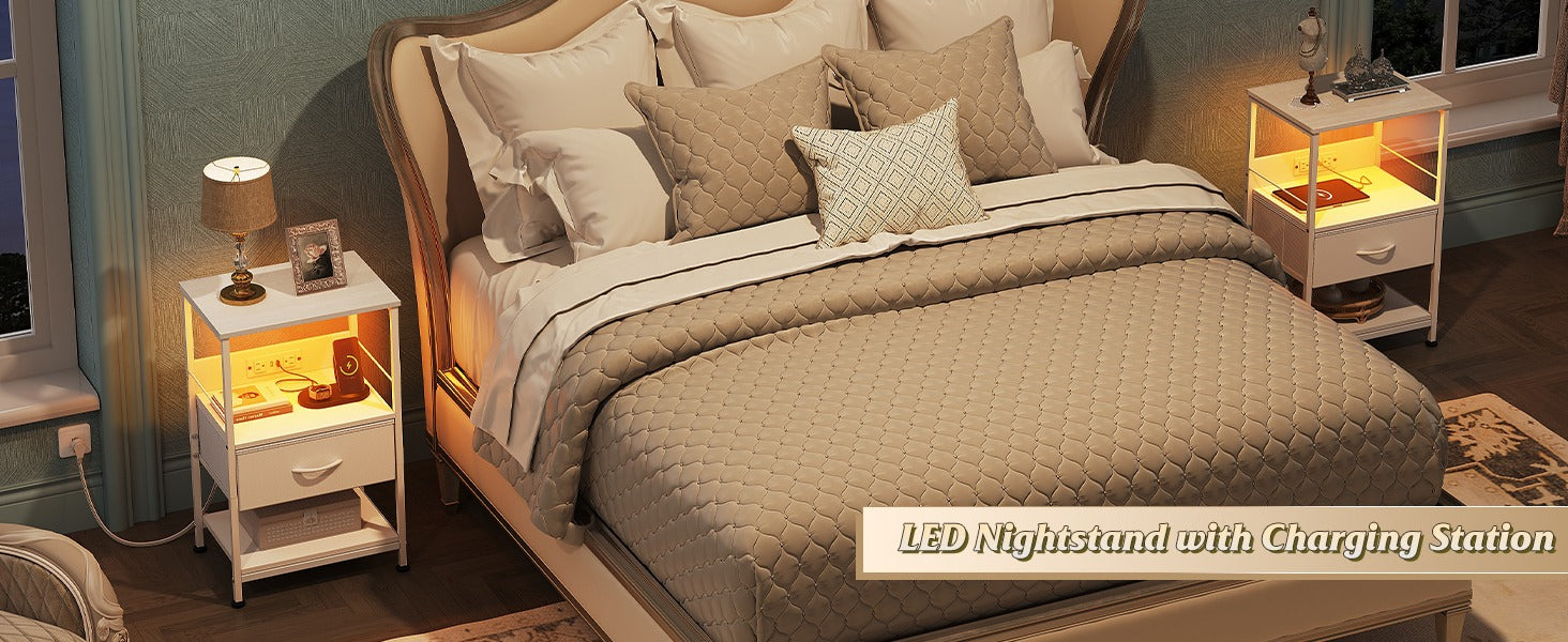 nightstand in bedroom