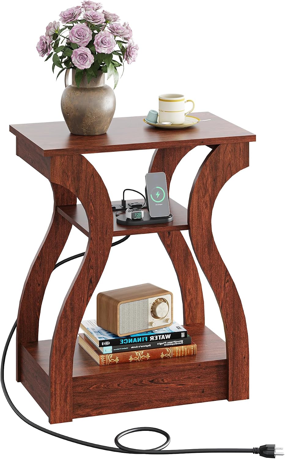 WLIVE End Tables Living Room Set of 2 with Charging Station