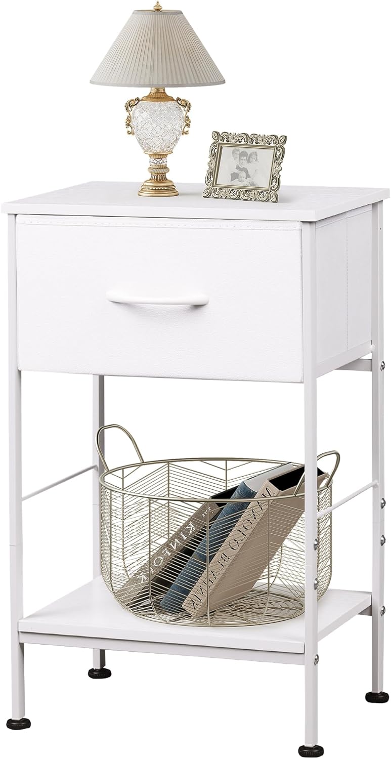 WLIVE Minimalist 1-Drawer Fabric Storage Nightstand (Set of 2)