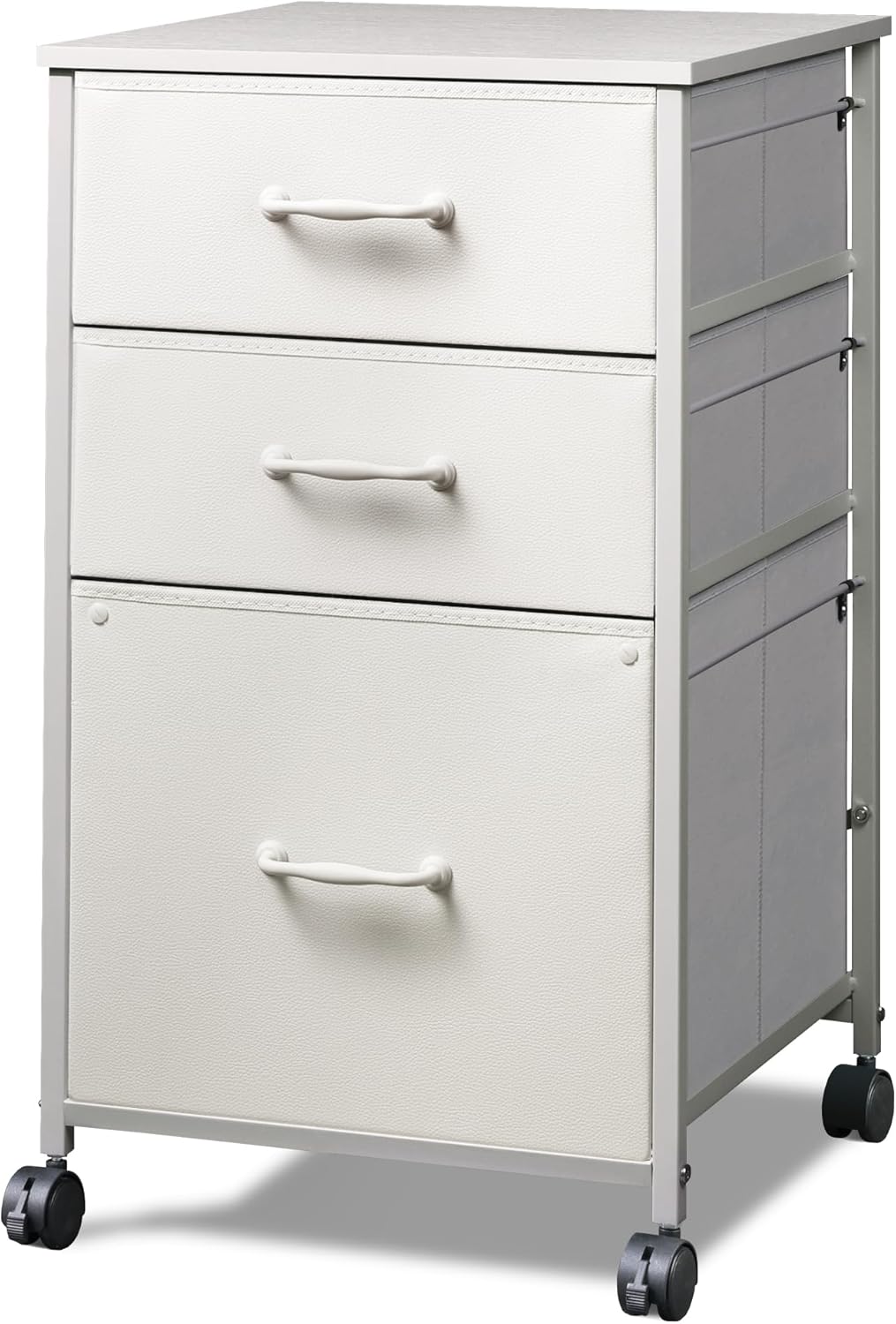 DEVAISE Vertical 3-Drawer Fabric Mobile File Cabinet