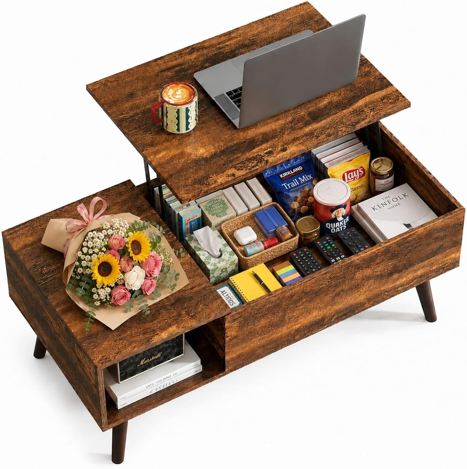 WLIVE Lift Top Coffee Table with Hidden Storage