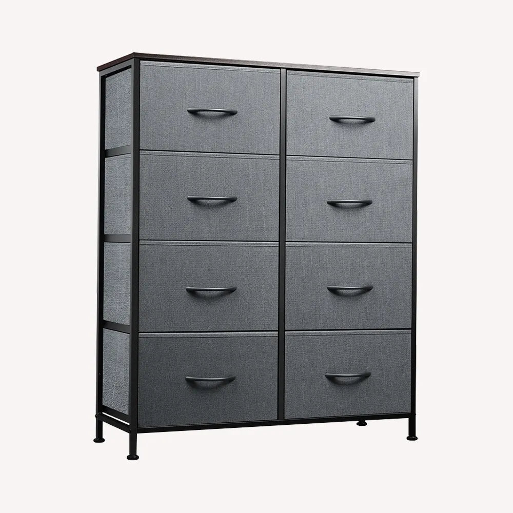 WLIVE dark grey tall 8-drawer fabric storage dresser
