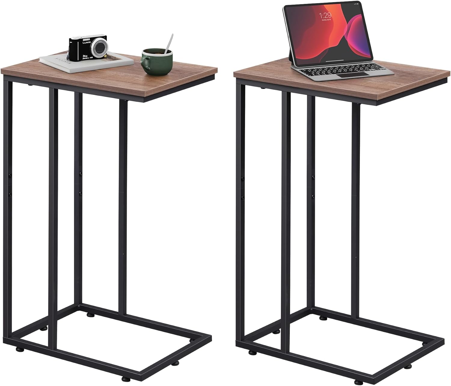 WLIVE Modern C Shaped Side Table with Large Desktop (24.92 in. H)